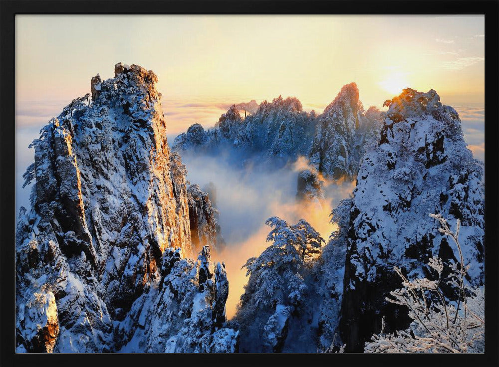 Sonnenaufgang am Berg Huang Shan | Poster