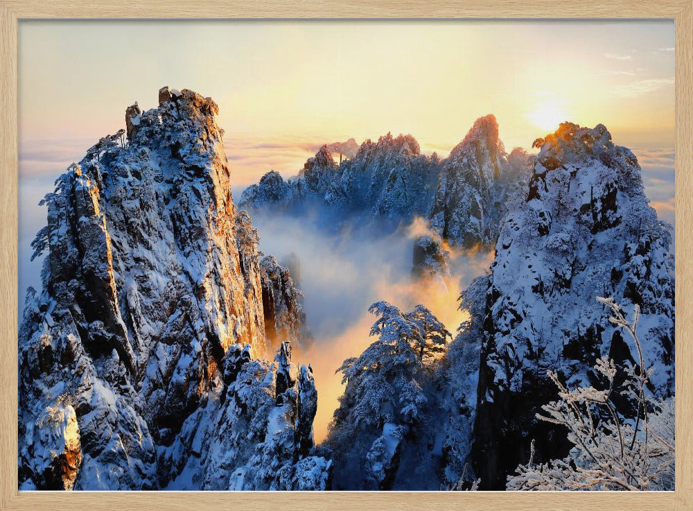 Sonnenaufgang am Berg Huang Shan | Poster