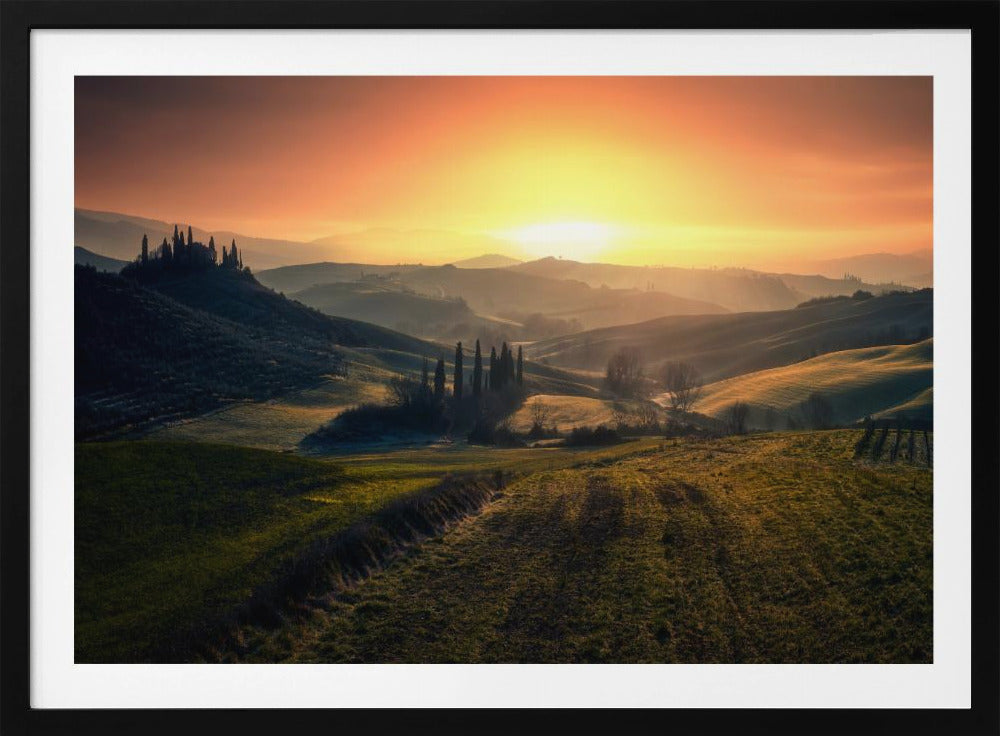 Val d'Orcia am Morgen | Poster