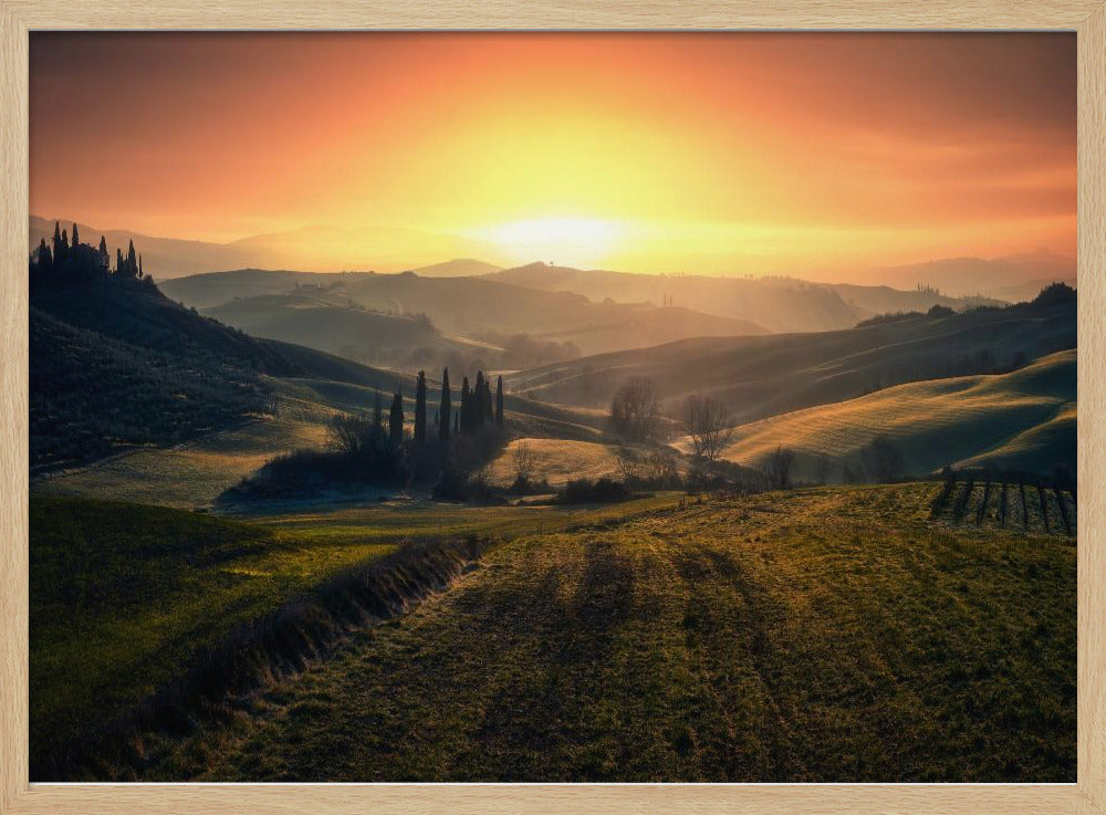 Val d'Orcia am Morgen | Poster
