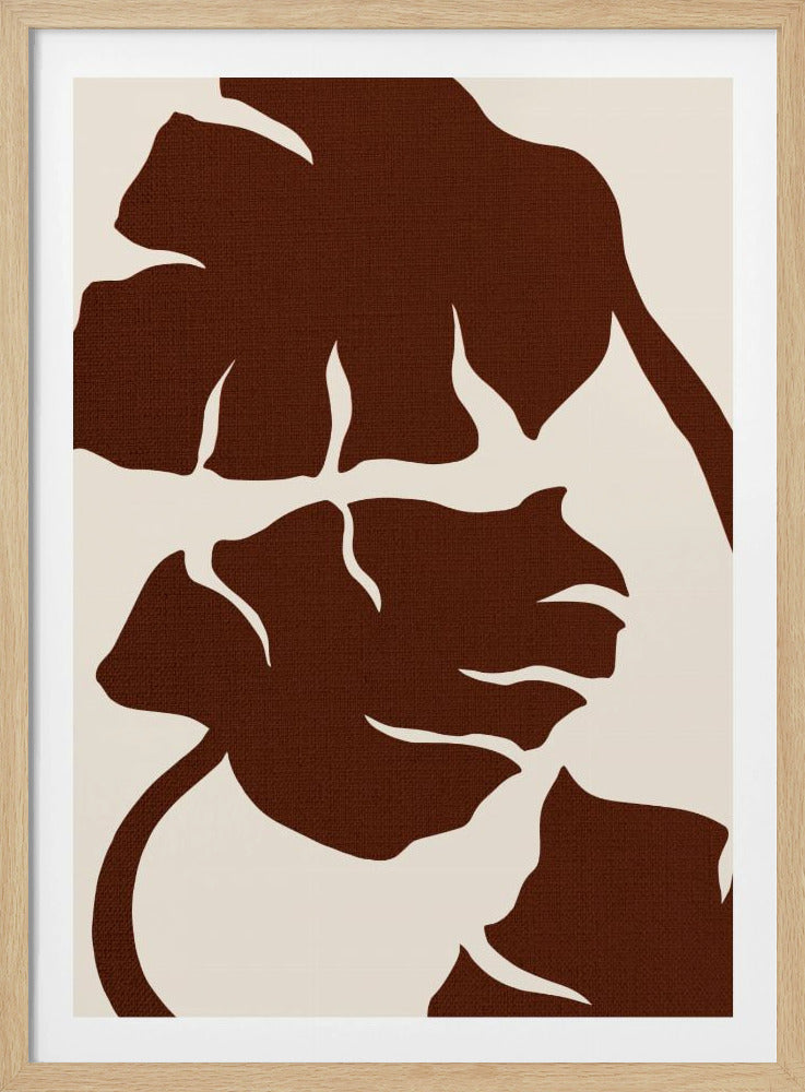 Monstera Leinwand Braun | Poster