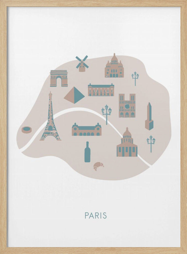 Paris Karte | Poster