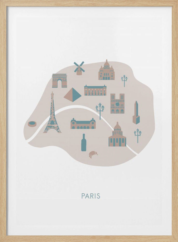 Paris Karte | Poster