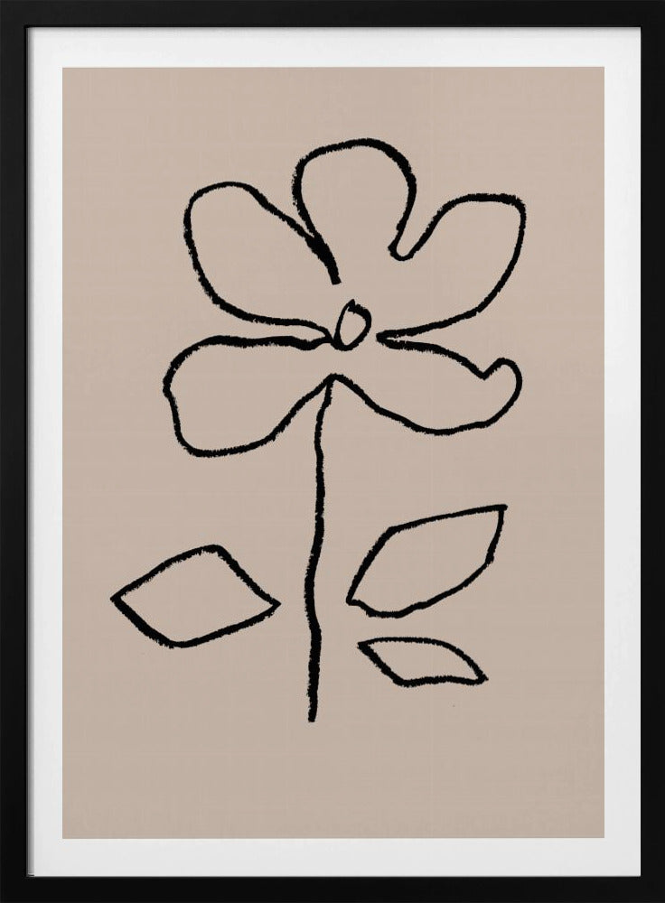 Ölpastellblume Schwarz | Poster