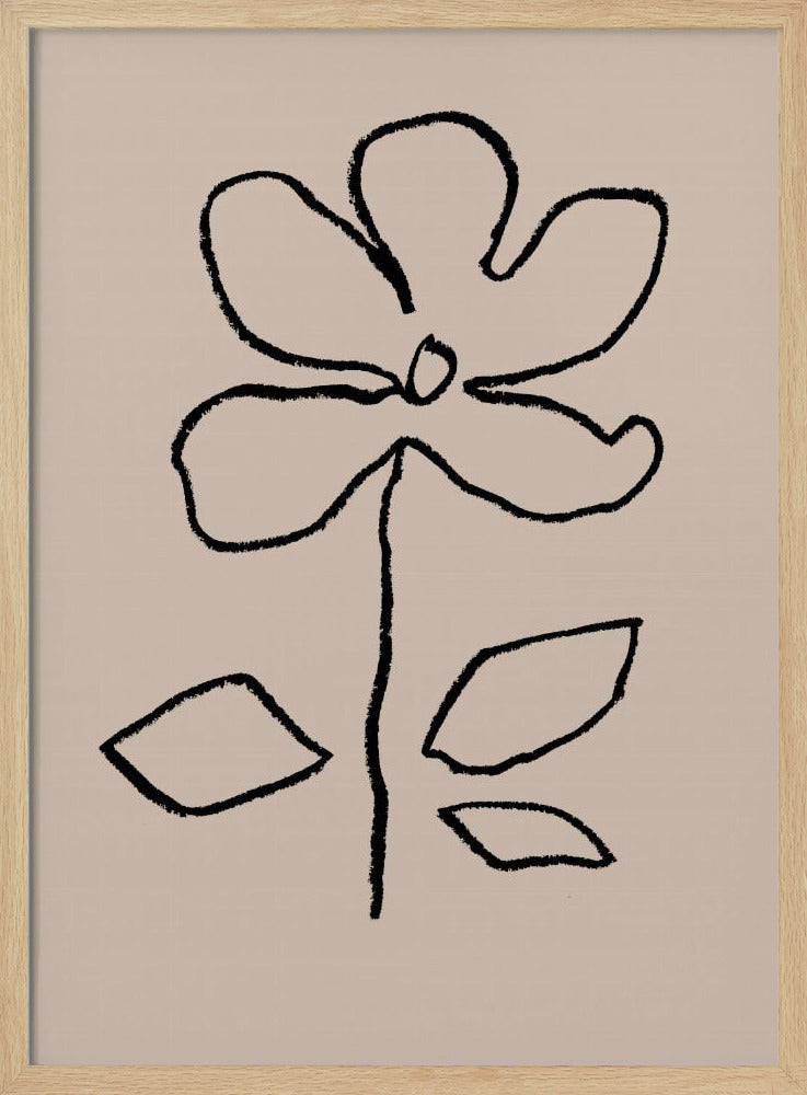 Ölpastellblume Schwarz | Poster