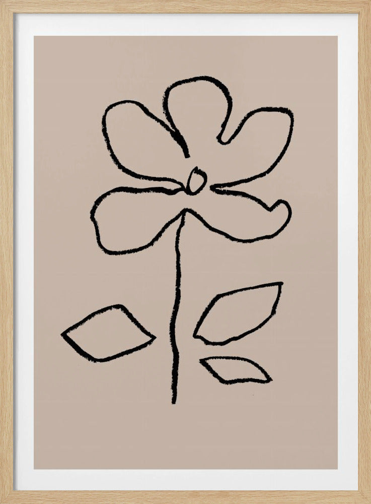 Ölpastellblume Schwarz | Poster
