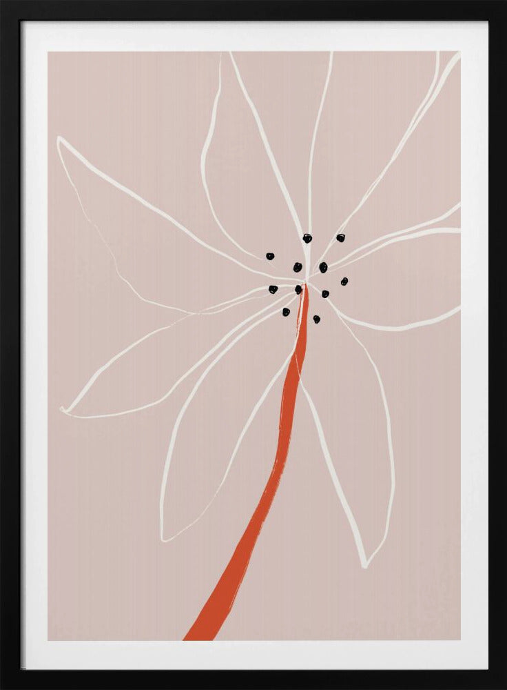 Delicate Abstract Flower with White Petals | Poster