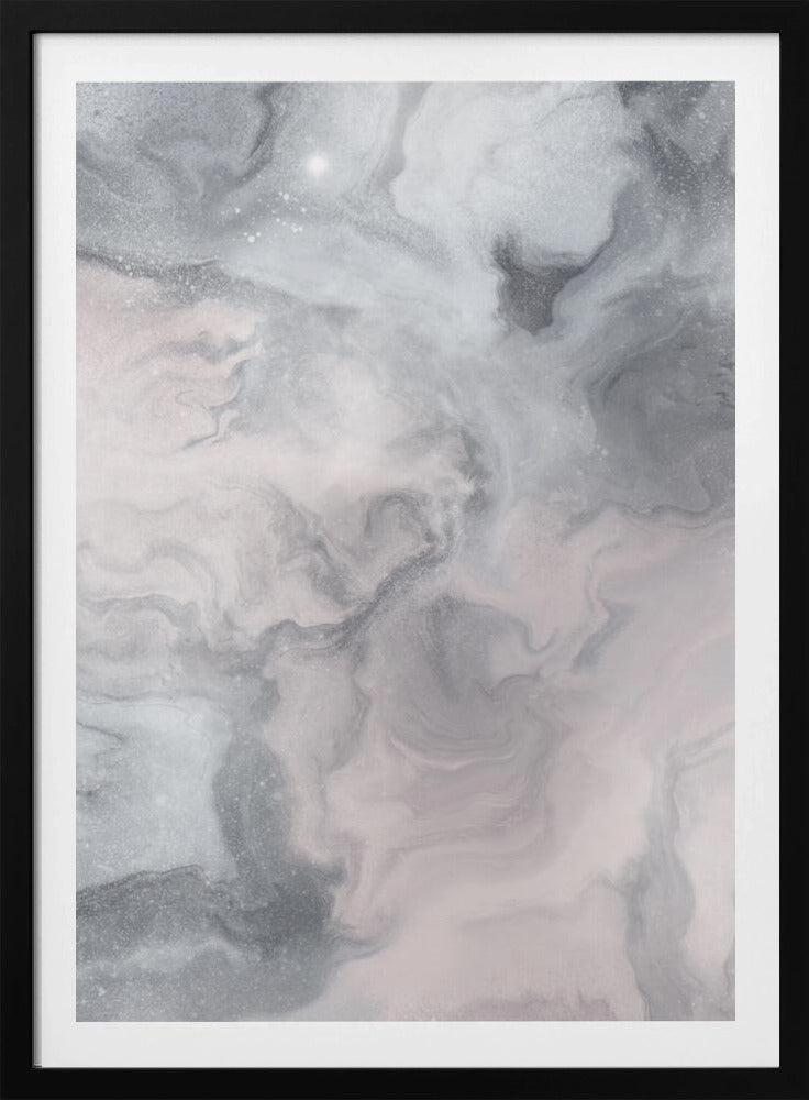 Swirling gray and White Marble Textures | Poster