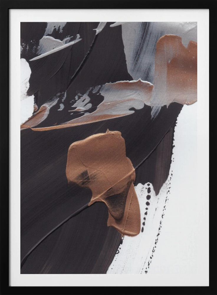 Dynamic Brushstrokes in Brown and Copper | Poster