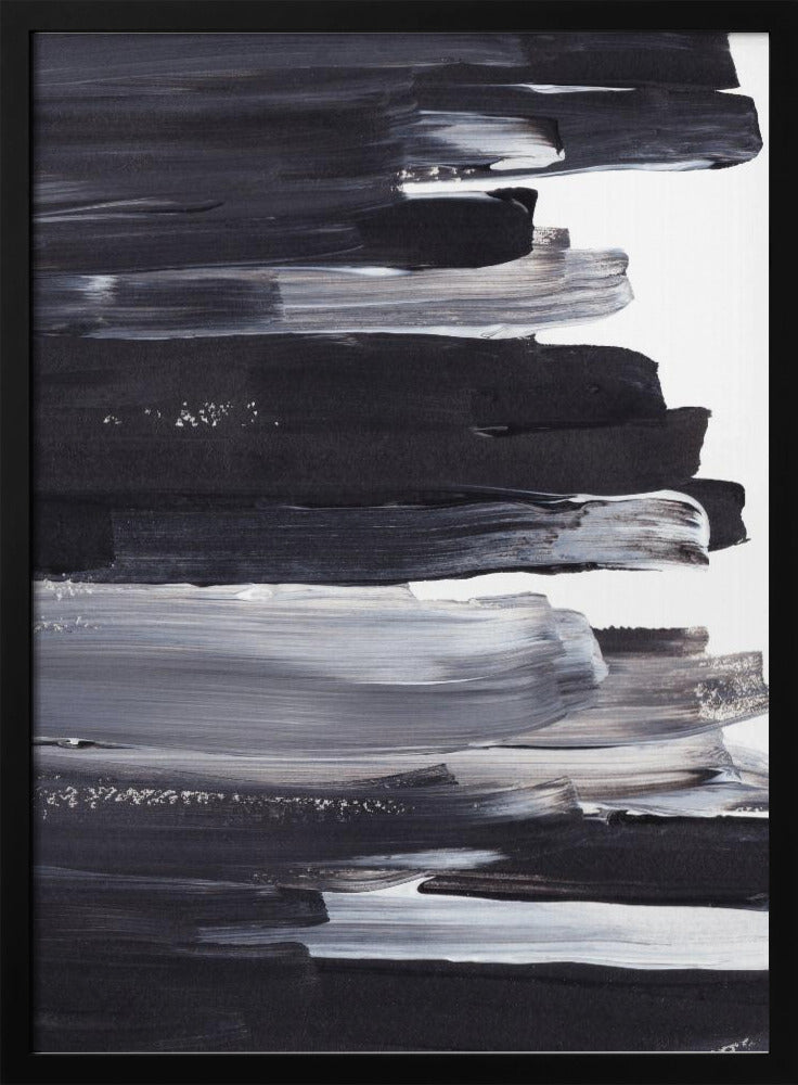 Monochrome Brushstrokes | Poster