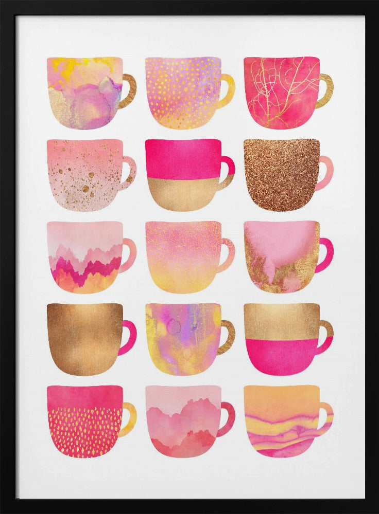 Hübsche rosa Kaffeetassen | Poster