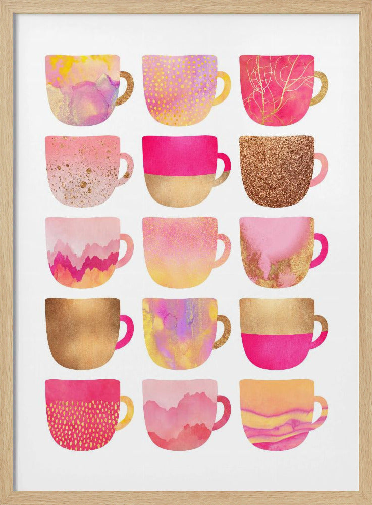 Hübsche rosa Kaffeetassen | Poster