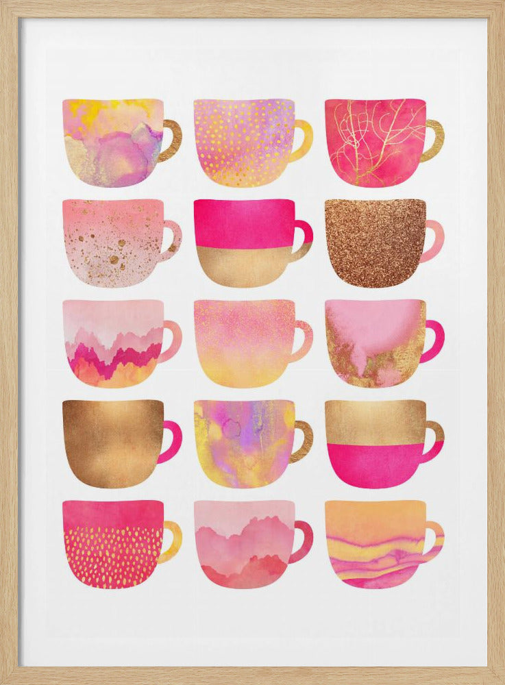 Hübsche rosa Kaffeetassen | Poster