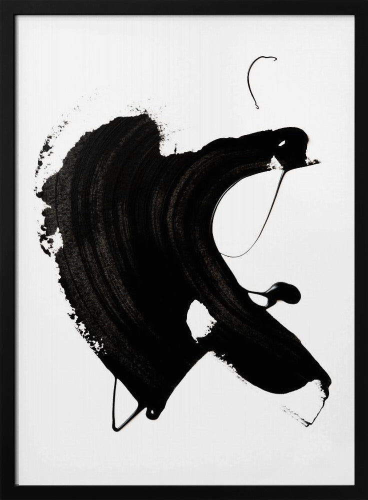 Schwarzer abstrakter Strich | Poster