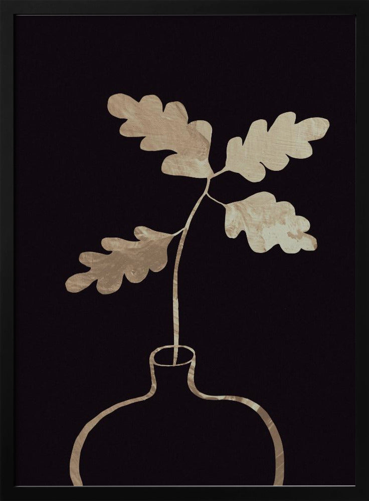 Leaves in vase_gold | Poster