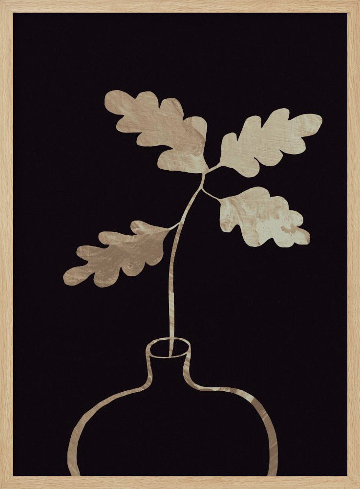 Leaves in vase_gold | Poster