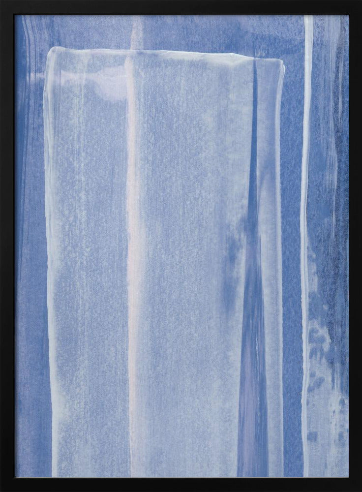 Blau mit vertikalen Pinselstrichen | Poster