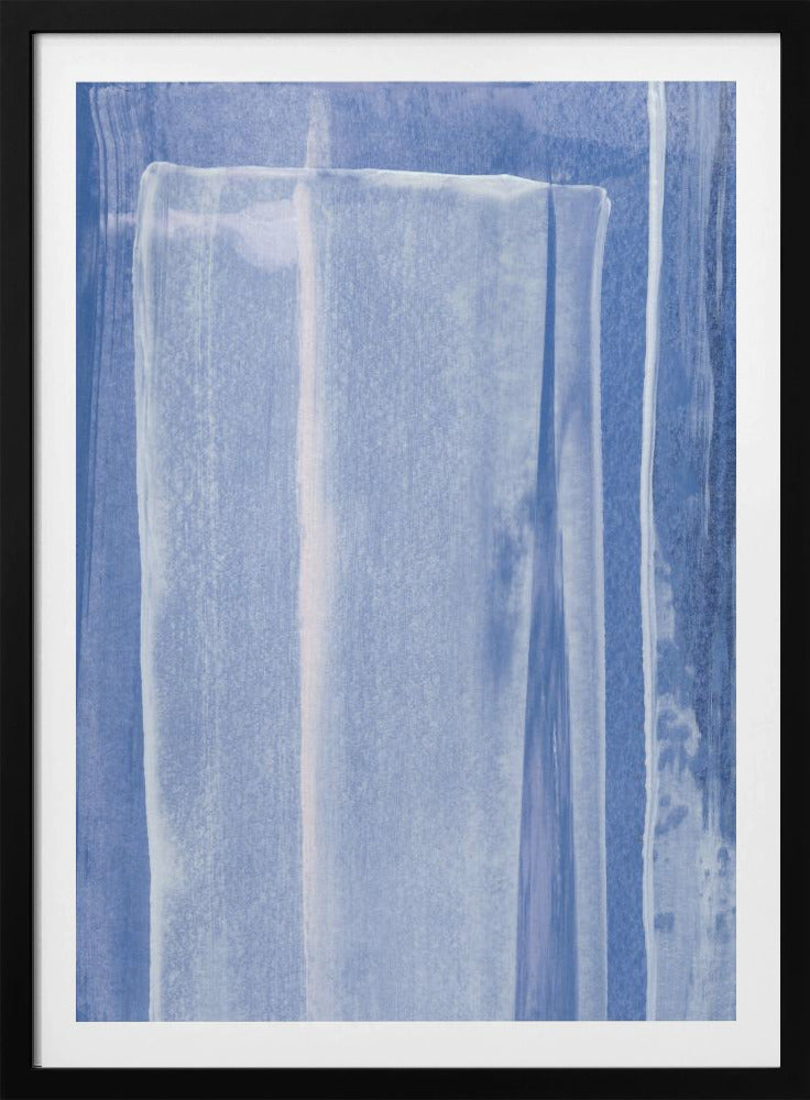 Blau mit vertikalen Pinselstrichen | Poster