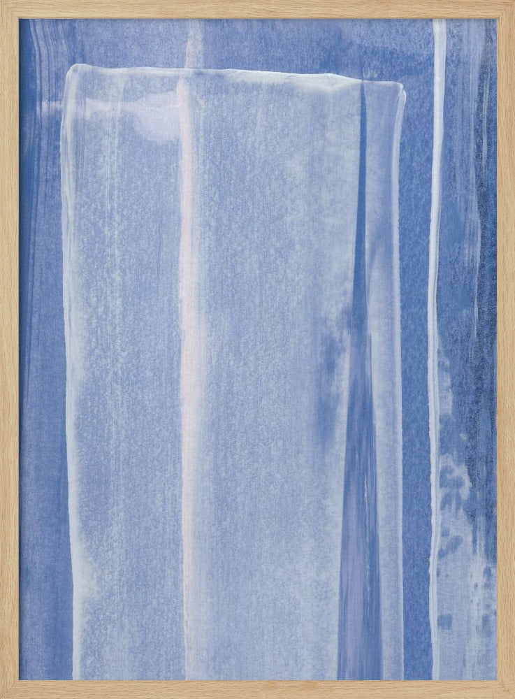 Blau mit vertikalen Pinselstrichen | Poster
