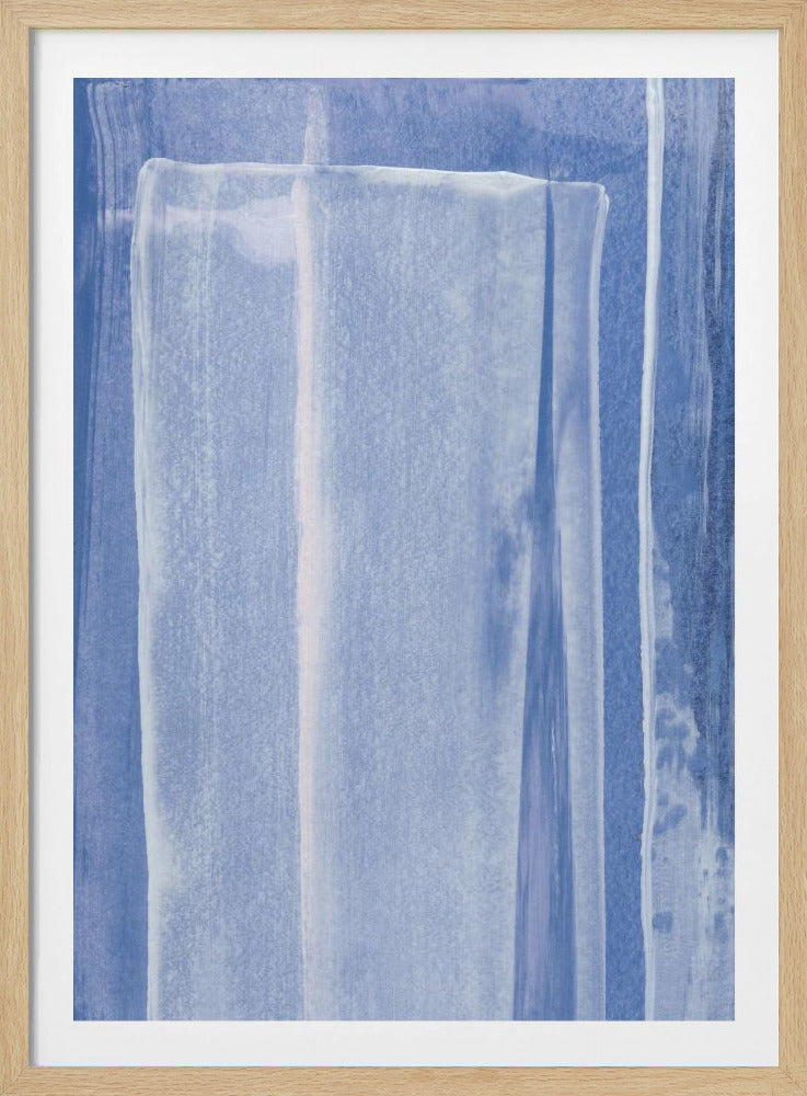 Blau mit vertikalen Pinselstrichen | Poster