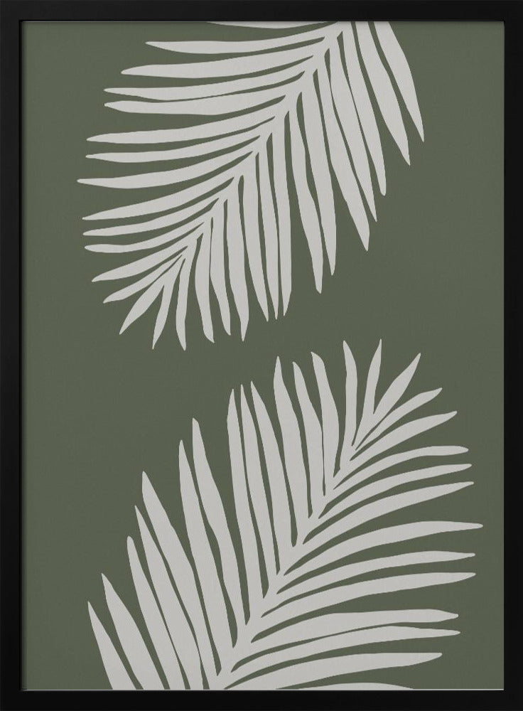 PALMBLATT 06 GRÜN WEISS | Poster
