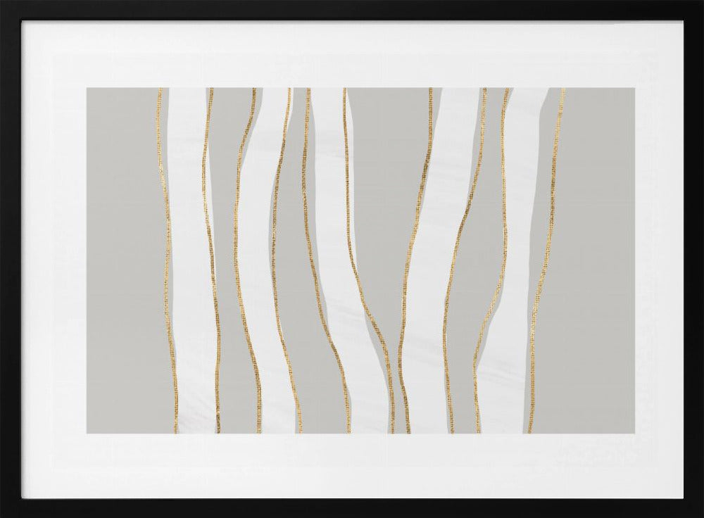 Gold und Weiß Goldene Wellen | Poster