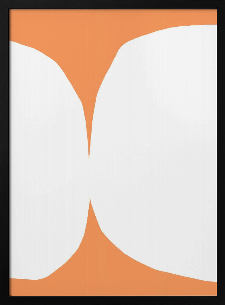 Geometrische weiße Formen auf orangefarbenem Hintergrund | Poster