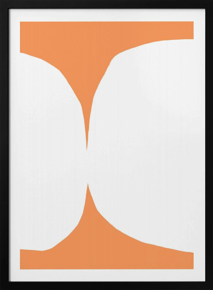 Geometrische weiße Formen auf orangefarbenem Hintergrund | Poster
