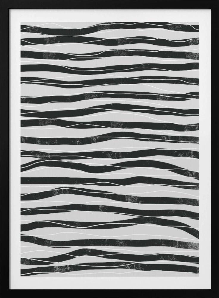 Schwarz-Weiß-Wellenlinien | Poster