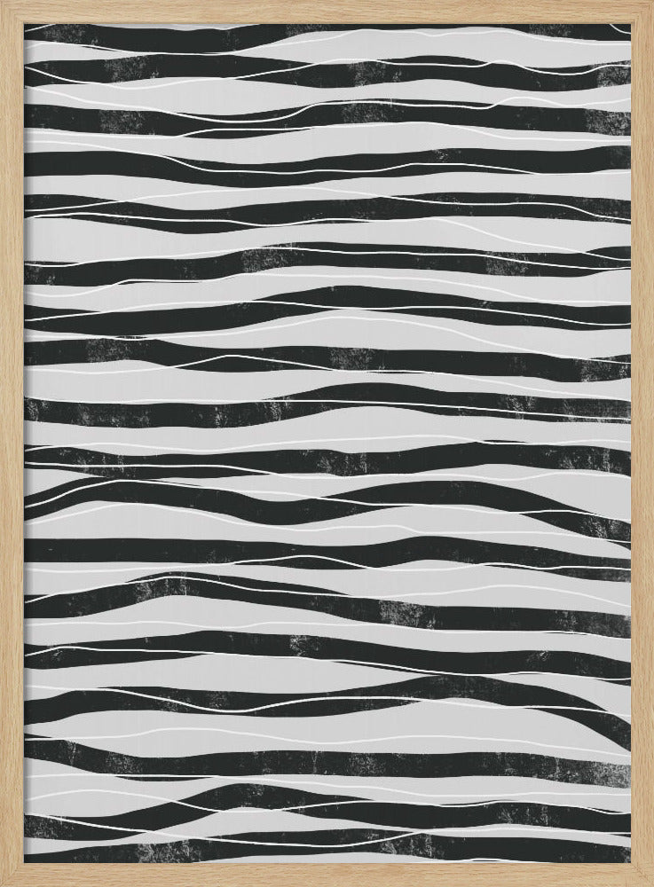 Schwarz-Weiß-Wellenlinien | Poster