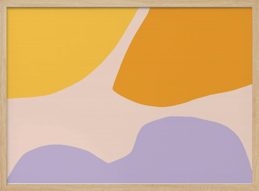 Soft Pastel Shapes in Yellow Orange and Purple | Poster