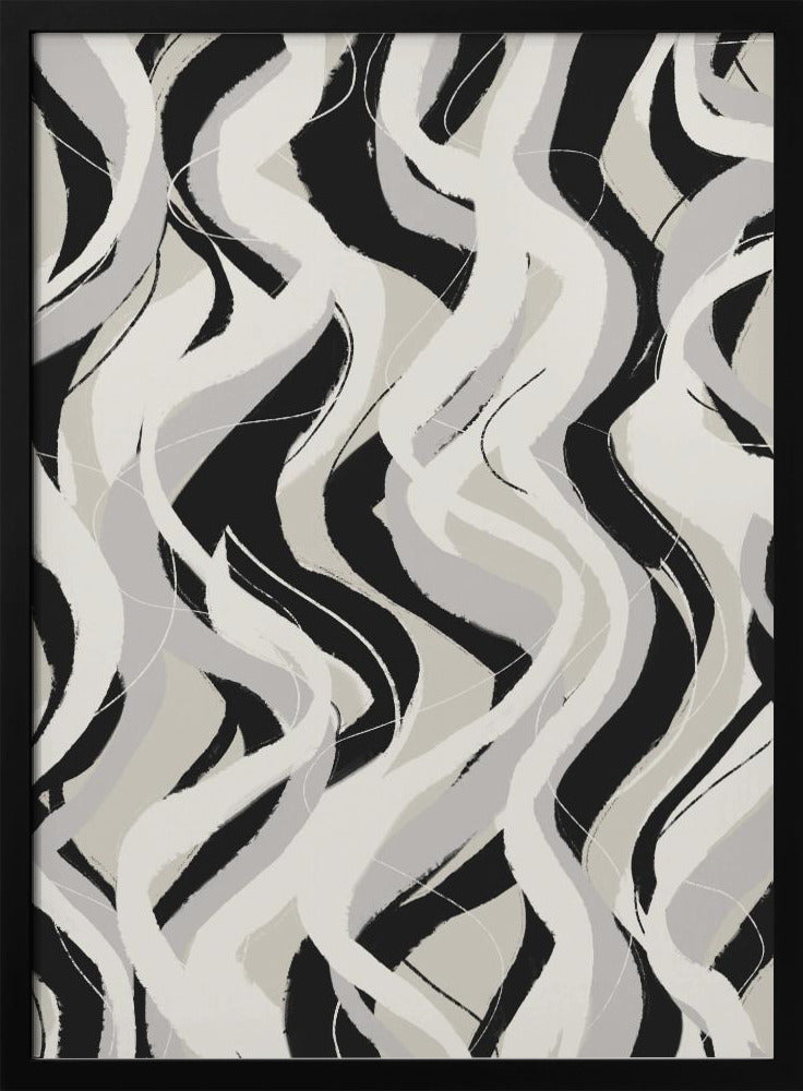 Geschwungene monochrome Wellen | Poster