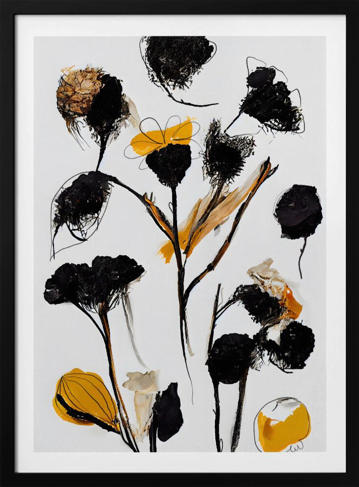Schwarze Trockenblumen | Poster