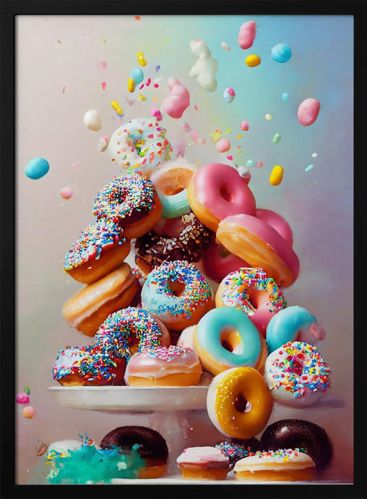 Bunte Donut-Kaskade | Poster