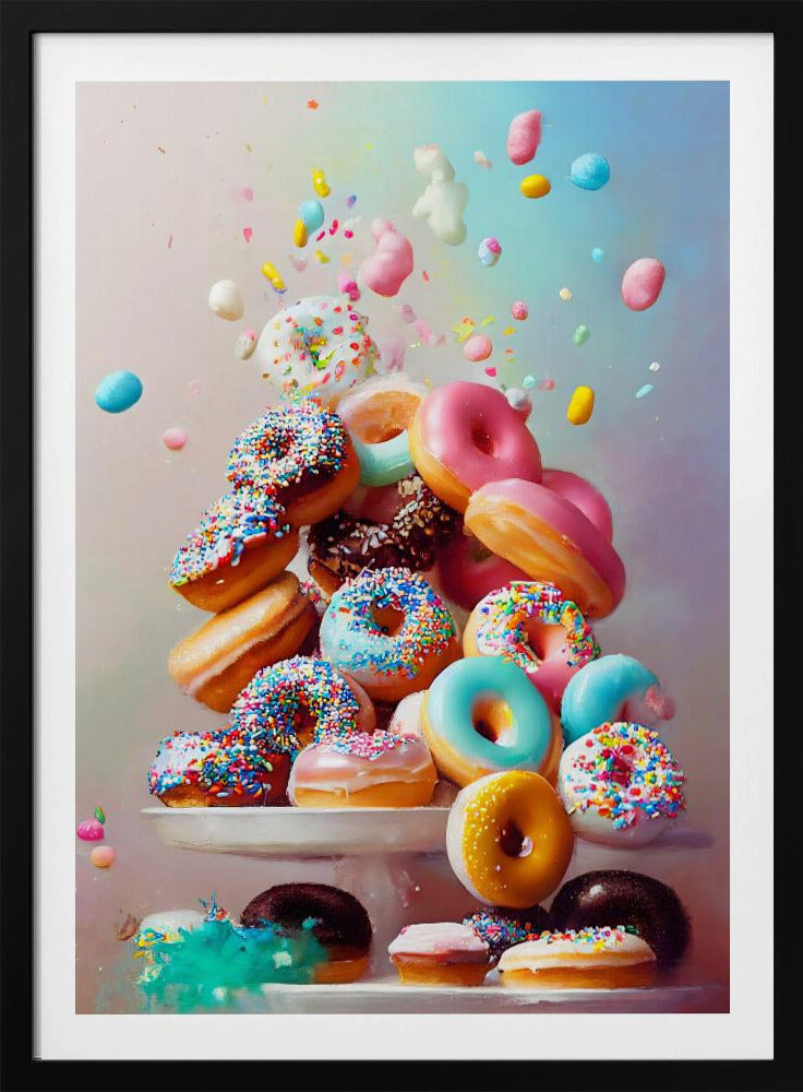 Bunte Donut-Kaskade | Poster