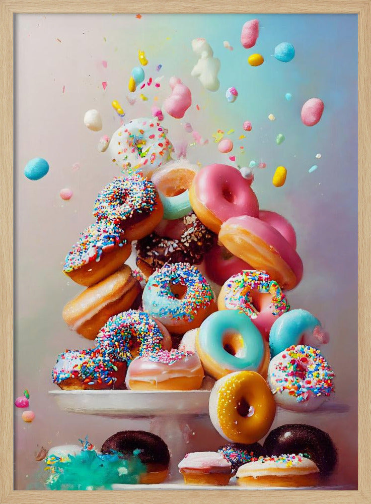 Bunte Donut-Kaskade | Poster