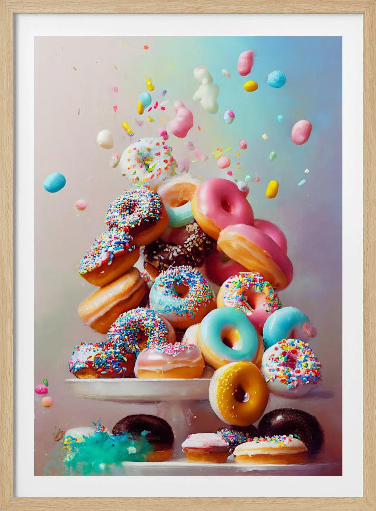 Bunte Donut-Kaskade | Poster