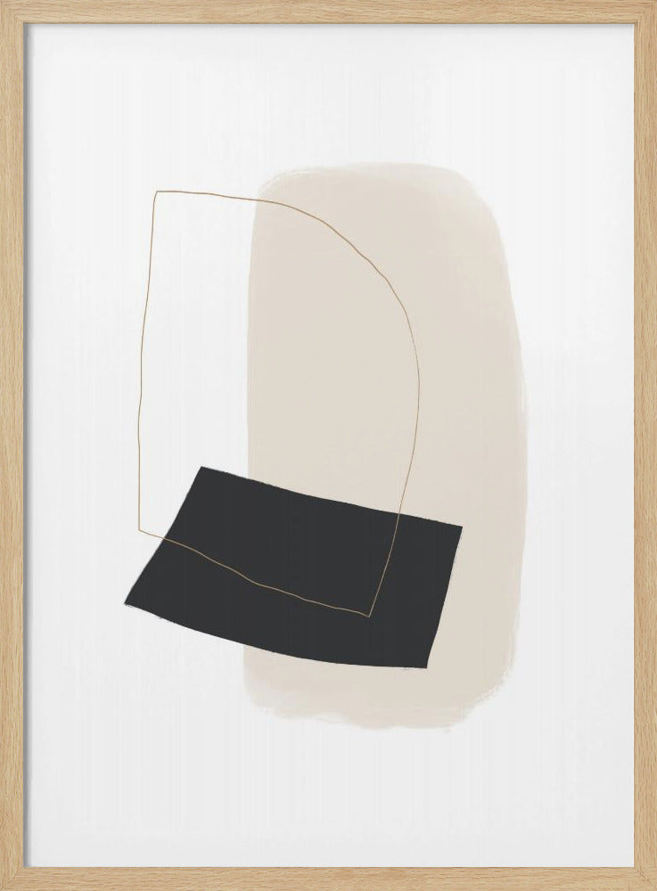 Geometrische Formen und einfache Linien in neutralen Tönen | Poster