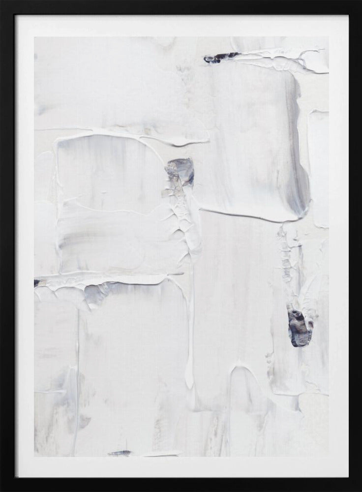 Expressionistische weiße und graue Pinselstriche | Poster
