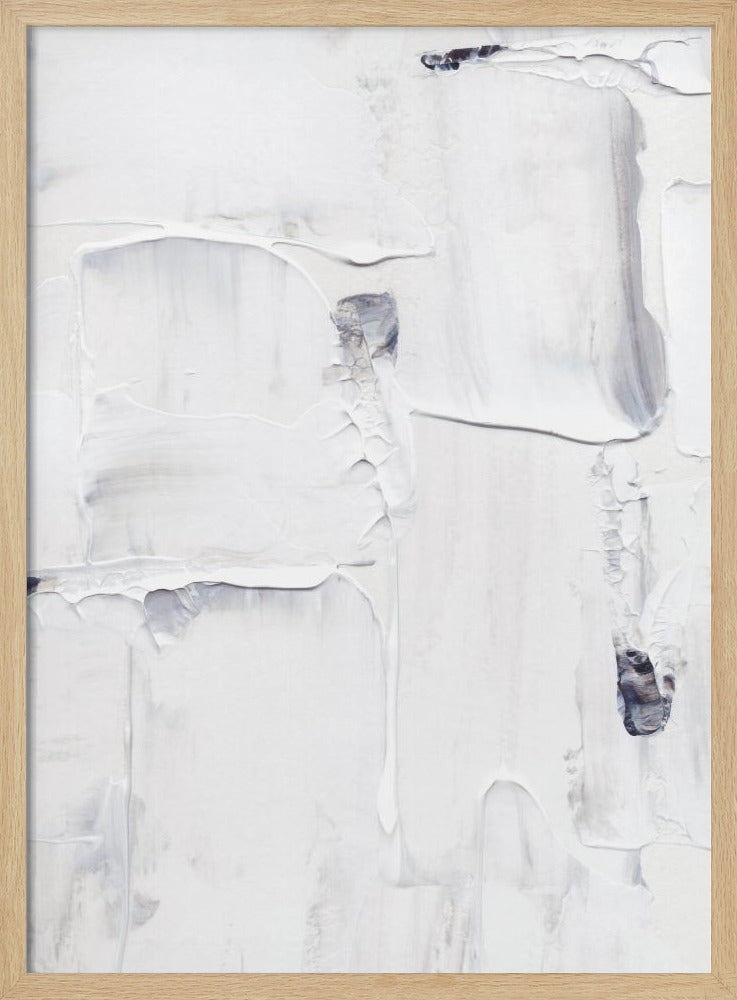 Expressionistische weiße und graue Pinselstriche | Poster