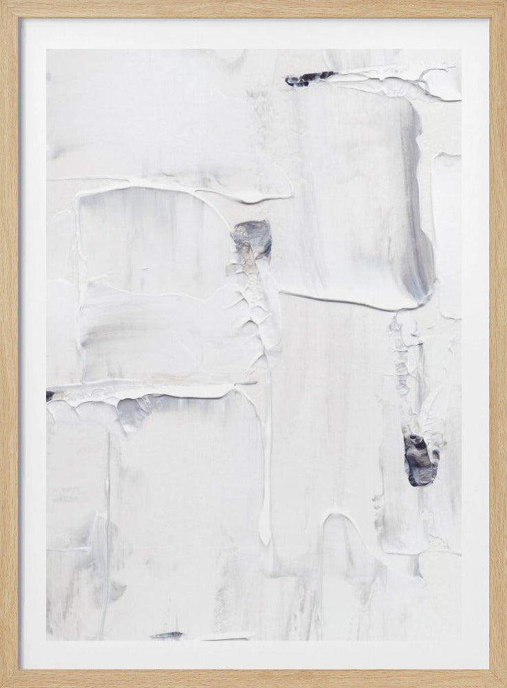 Expressionistische weiße und graue Pinselstriche | Poster