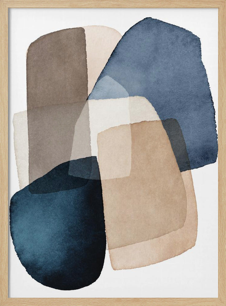 Blaubraune Blöcke | Poster