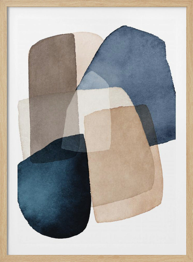 Blaubraune Blöcke | Poster