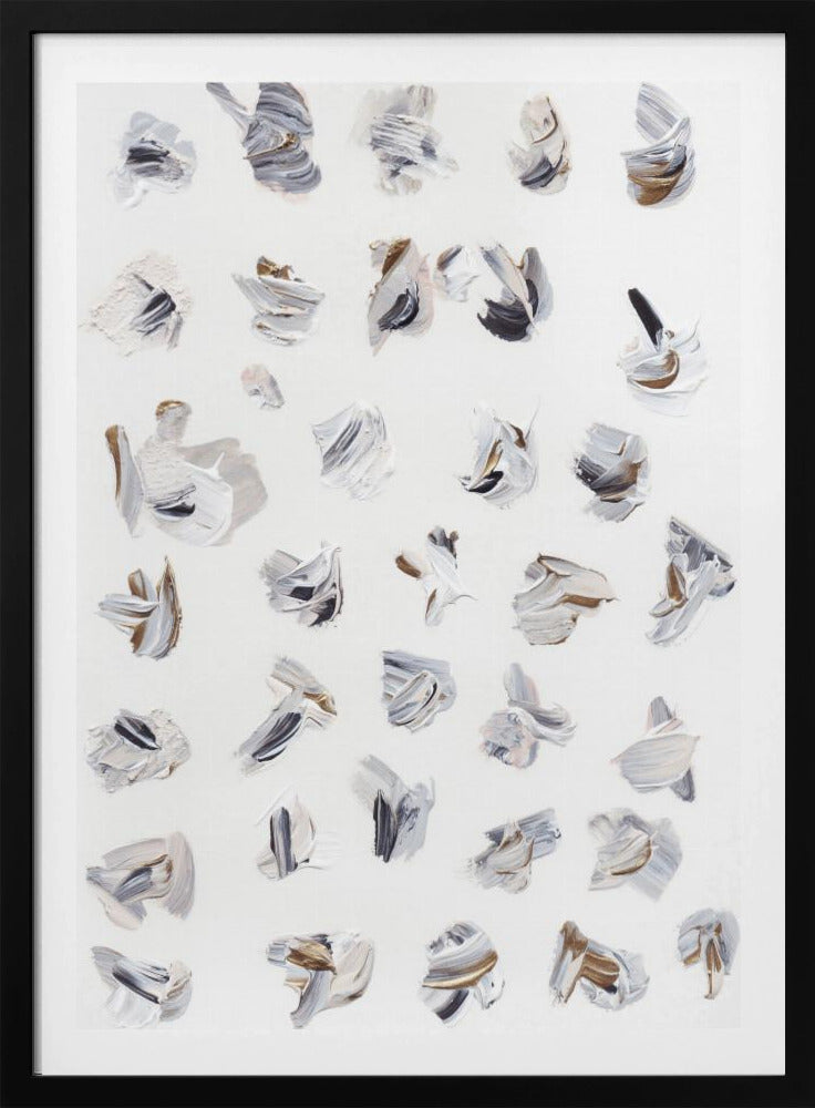 Dynamische Pinselstriche in neutralen Tönen | Poster