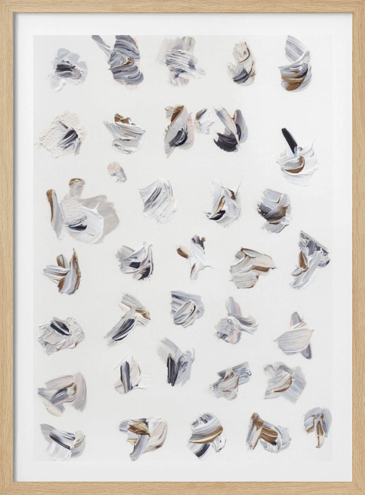Dynamische Pinselstriche in neutralen Tönen | Poster