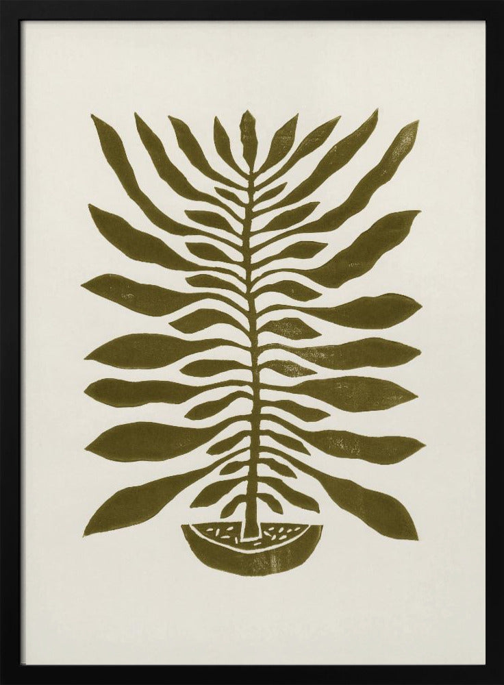 ne Hundred-Leaved Plant #22 / Lino Print | Poster