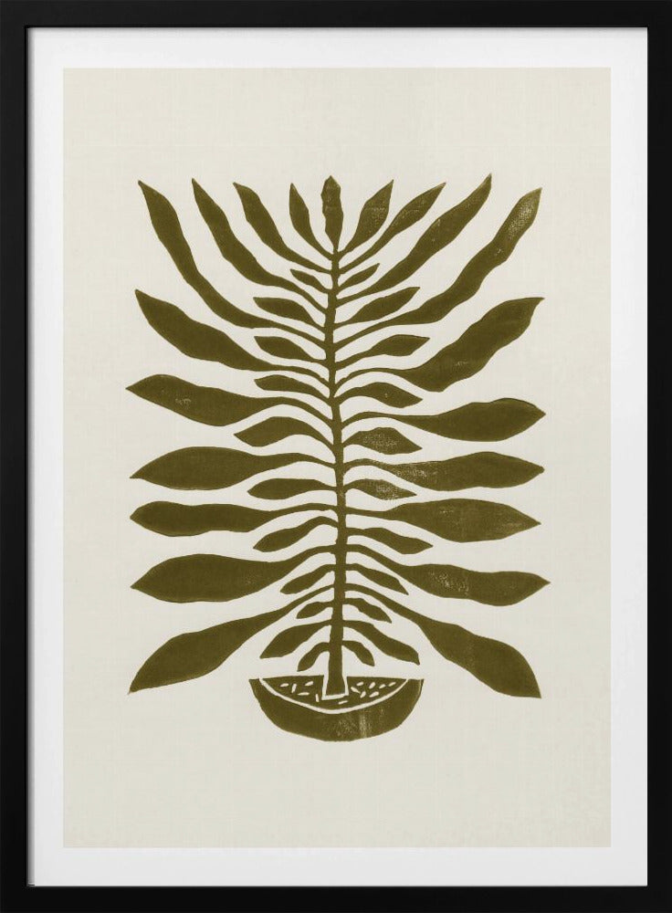 ne Hundred-Leaved Plant #22 / Lino Print | Poster