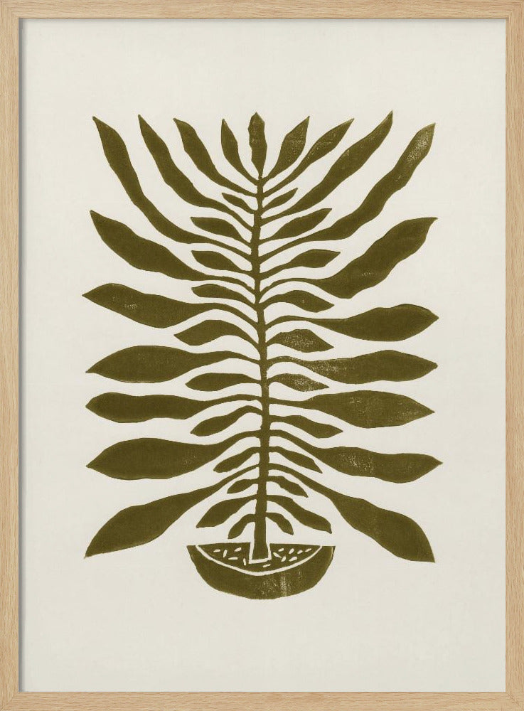 ne Hundred-Leaved Plant #22 / Lino Print | Poster
