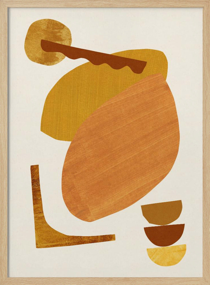 Abstract Collage With Warm Shapes | Poster