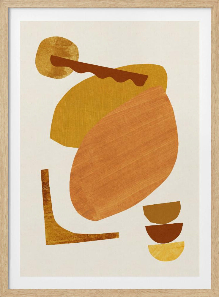 Abstract Collage With Warm Shapes | Poster
